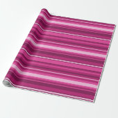 Fuschia-Streifen Geschenkpapier (Ungerollt)