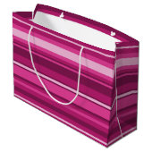 Fuschia-Streifen Große Geschenktüte (Rückseite Schrägansicht)