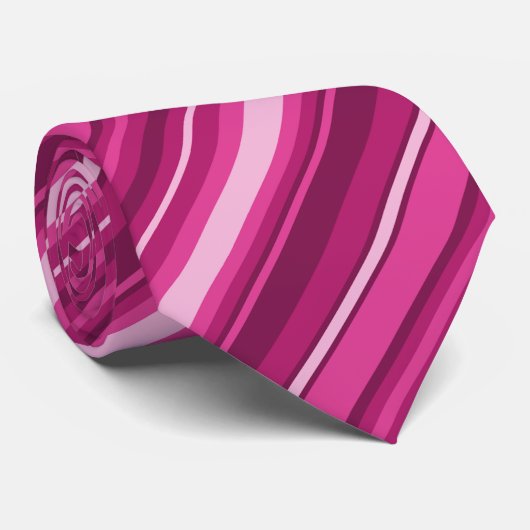 Fuschia-Streifen Krawatte (Gerollt)