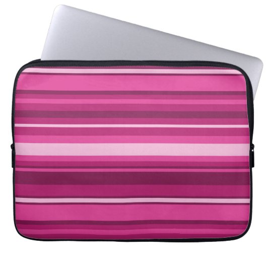 Fuschia-Streifen Laptopschutzhülle (Vorderseite)