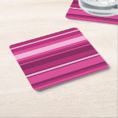 Fuschia-Streifen Rechteckiger Pappuntersetzer (angewinkelt)
