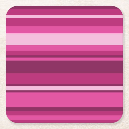 Fuschia-Streifen Rechteckiger Pappuntersetzer (Vorderseite)