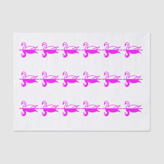Fuschia Swans Seidenpapier (Vorderseite)