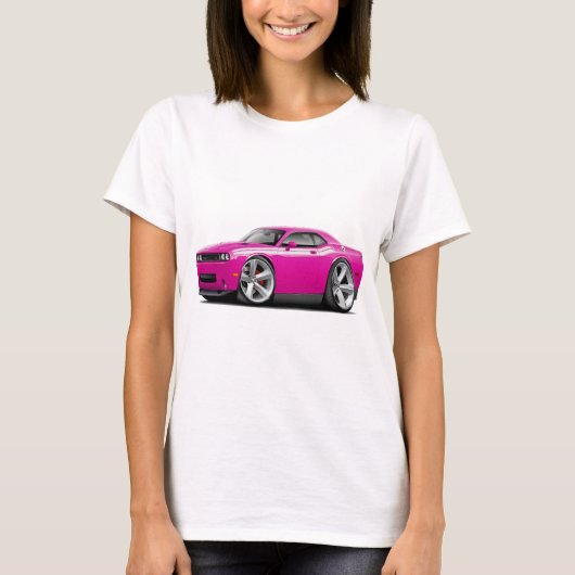 Fuschia-Weißes Auto 2009-11 Herausforderer T-Shirt (Vorderseite)