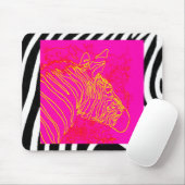 Fuschia Zebra Mousepad (Mit Mouse)