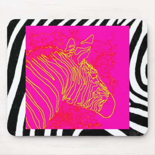 Fuschia Zebra Mousepad (Vorne)