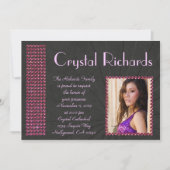 Fuscia Bling Einladung (Vorderseite)