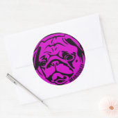 Fuscia Mops Sticker (Umschlag)