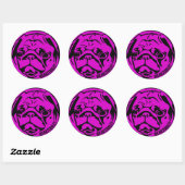 Fuscia Mops Sticker (Blatt)