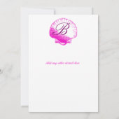 Fuscia Muscheln Hochzeit Einladung (Rückseite)