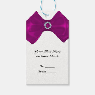 Fuscia Pink Ribbon & Diamonds Elegante Bridal Gefa Geschenkanhänger