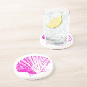 Fuscia Pink Seashell Untersetzer (Seite)