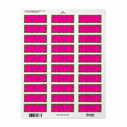 Fuscia Wild Side Address Labels (Vorne)