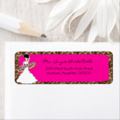 Fuscia Wild Side Raven Bride Address Labels (Insitu)