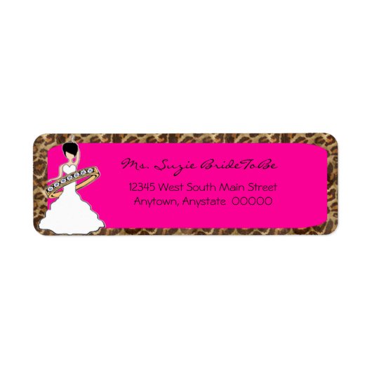 Fuscia Wild Side Raven Bride Address Labels (Vorne)