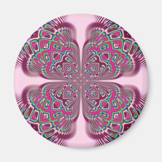 Fusha Pink Blume Magnet (Vorne)