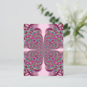 Fusha Pink Blume Postkarte (Stehend Vorderseite)