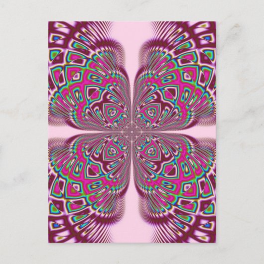Fusha Pink Blume Postkarte (Vorderseite)