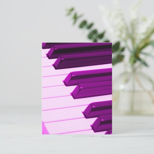 Fusha rosa Klavier oder Orgeltastatur Postkarte (Stehend Vorderseite)