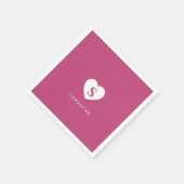 Fushcia Rose Rosa Monogramm Serviette (Ecke)