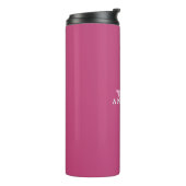 Fushcia Rose Rosa Monogramm Thermosbecher (Nach links gedreht)