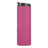 Fushcia Rose Rosa Monogramm Thermosbecher (Nach rechts gedreht)