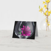 Fushia Bläserglaskarte Karte (Gelbe Blume)