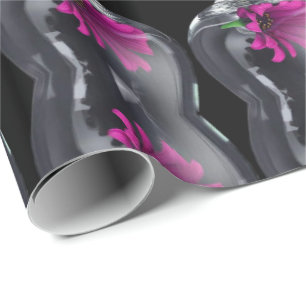 Fushia Blumenmuster Papier Geschenkpapier