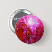FUSHIA DISCO BALL DANCE PARTY BUTTON (Vorne & Hinten)