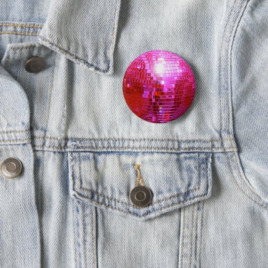 FUSHIA DISCO BALL DANCE PARTY BUTTON (Beispiel)
