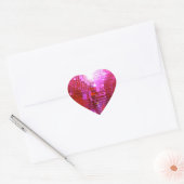 FUSHIA DISCO BALL DANCE PARTY Herz-Aufkleber (Umschlag)