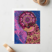 Fushia Floral Otter Mitteilungskarte (Vorderseite/Rückseite Beispiel)