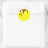 Fushia und Hummingbird Runder Aufkleber (Tasche)