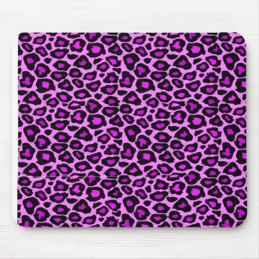fushsia Leoparddruck-Mausunterlage Mousepad (Vorne)