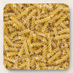 Fusilli-Pasta-Makro als Hintergrundstruktur Untersetzer