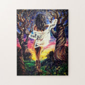 Fusion - Aquarellmalerei - Dame des Waldes Puzzle (Vertikal)