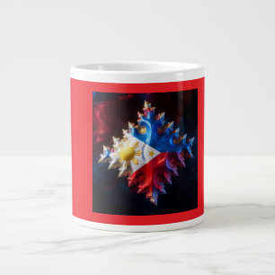 Fusion der philippinischen Flagge und des Mandelbr Jumbo-Tasse