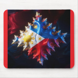 Fusion der philippinischen Flagge und des Mandelbr Mousepad