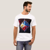 Fusion der philippinischen Flagge und des Mandelbr T-Shirt (Vorne ganz)