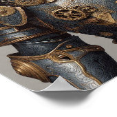 Fusion of Eras: Steam-Powered Knight Armor Detail Poster (Ecke)