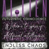 Fusion von Alien und Raum der künstlichen Intellig T-Shirt