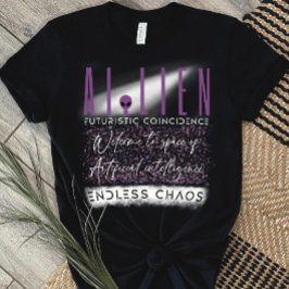 Fusion von Alien und Raum der künstlichen Intellig T-Shirt