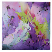 "Fusion von Hues" Zeitgenössische Abstrakte Kunst Fliese (Vorderseite)