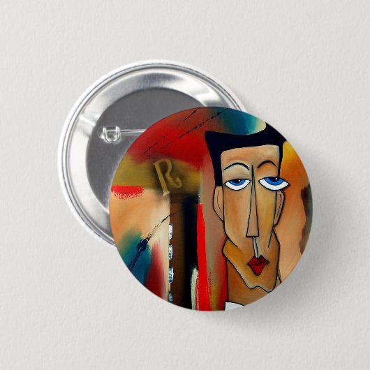 fusionierte abstrakte Kunst Button (Vorne & Hinten)