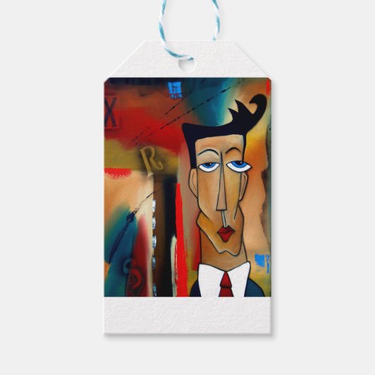 fusionierte abstrakte Kunst Geschenkanhänger (Vorderseite)