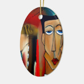 fusionierte abstrakte Kunst Keramikornament (Links)