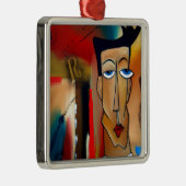 fusionierte abstrakte Kunst Silbernes Ornament (Rechts)