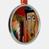fusionierte abstrakte Kunst Silbernes Ornament (Rechts)