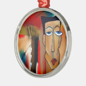 fusionierte abstrakte Kunst Silbernes Ornament (Links)