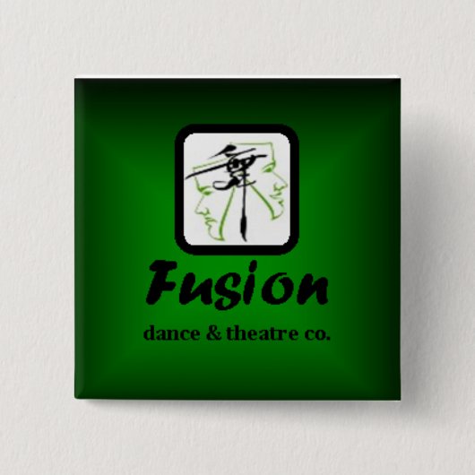 Fusions-grünes Quadrat Button (Vorderseite)